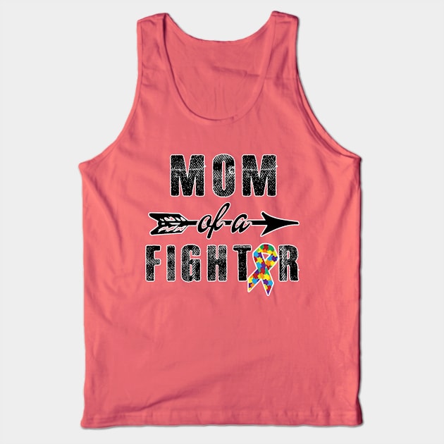 Mom of a fighter. Cancer awareness ribbon. Perfect present for mom mother dad father friend him or her Tank Top by SerenityByAlex